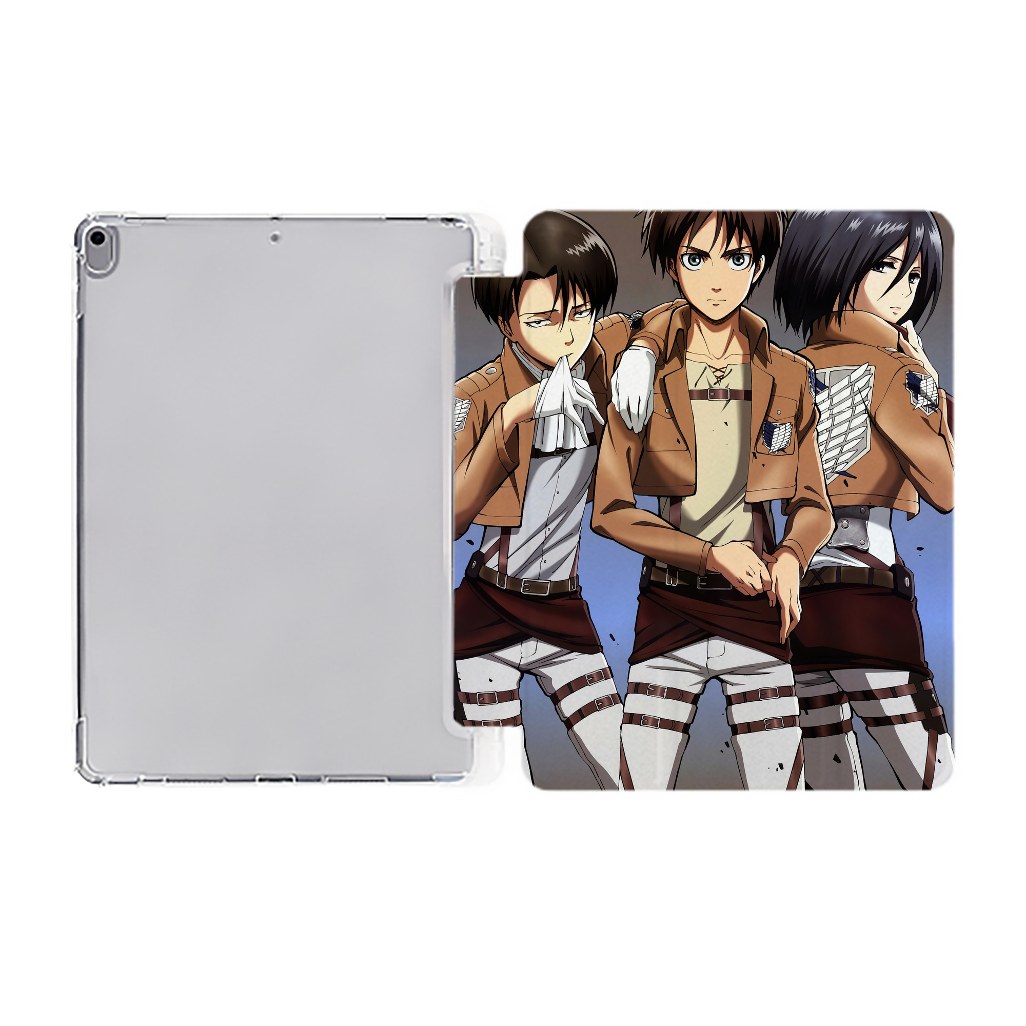 （画像用） 進撃の巨人 Attack on Titan IPad ケース ペン収納付き 三つ折りスタンド PUレザー×シリコン 対応機種9.5/10.5/10.9インチ